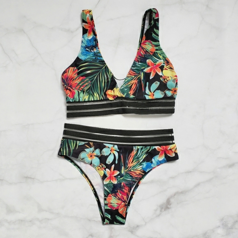 NWOT Floral Print Bikini Sz S